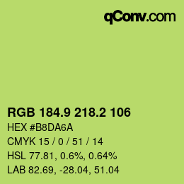 カラーコード: RGB 184.9 218.2 106 | qconv.com