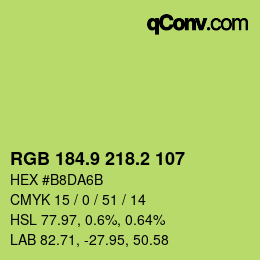 カラーコード: RGB 184.9 218.2 107 | qconv.com
