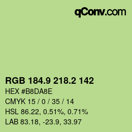 カラーコード: RGB 184.9 218.2 142 | qconv.com