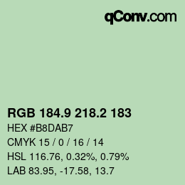 カラーコード: RGB 184.9 218.2 183 | qconv.com