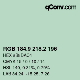 Color code: RGB 184.9 218.2 196 | qconv.com
