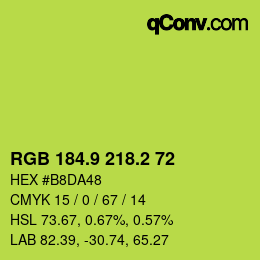 カラーコード: RGB 184.9 218.2 72 | qconv.com
