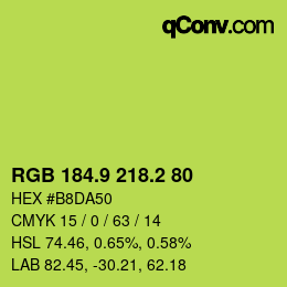 カラーコード: RGB 184.9 218.2 80 | qconv.com
