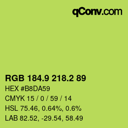 カラーコード: RGB 184.9 218.2 89 | qconv.com