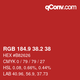 Color code: RGB 184.9 38.2 38 | qconv.com