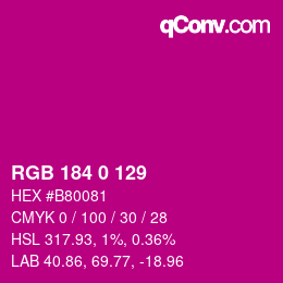 Color code: RGB 184 0 129 | qconv.com