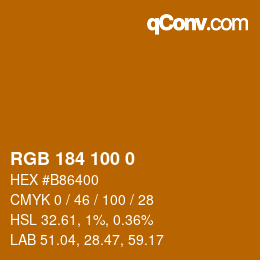 Farbcode: RGB 184 100 0 | qconv.com