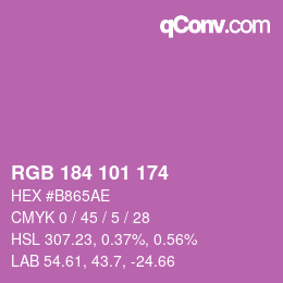 Color code: RGB 184 101 174 | qconv.com