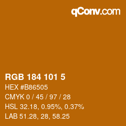 颜色代码: RGB 184 101 5 | qconv.com