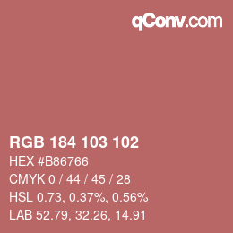 Color code: RGB 184 103 102 | qconv.com