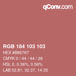 Color code: RGB 184 103 103 | qconv.com