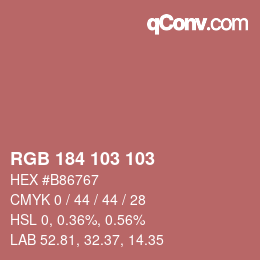 カラーコード: RGB 184 103 103 | qconv.com