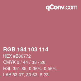 Código de color: RGB 184 103 114 | qconv.com