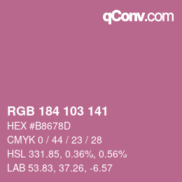 Color code: RGB 184 103 141 | qconv.com