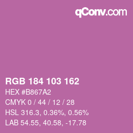 Farbcode: RGB 184 103 162 | qconv.com