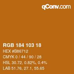 カラーコード: RGB 184 103 18 | qconv.com