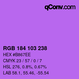 Color code: RGB 184 103 238 | qconv.com