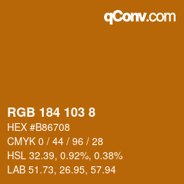 Farbcode: RGB 184 103 8 | qconv.com