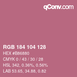 Color code: RGB 184 104 128 | qconv.com