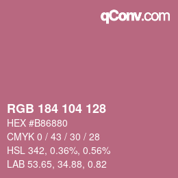 颜色代码: RGB 184 104 128 | qconv.com