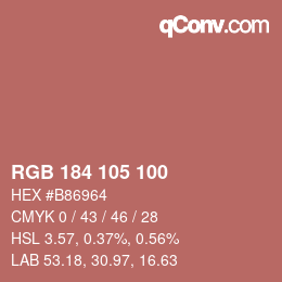 Color code: RGB 184 105 100 | qconv.com