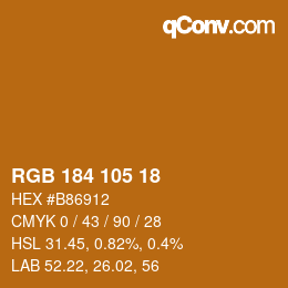 Color code: RGB 184 105 18 | qconv.com
