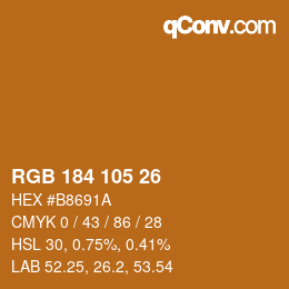 Código de color: RGB 184 105 26 | qconv.com