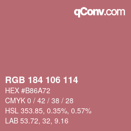 颜色代码: RGB 184 106 114 | qconv.com