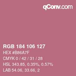 颜色代码: RGB 184 106 127 | qconv.com