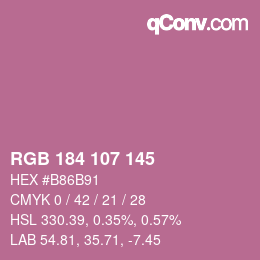 Farbcode: RGB 184 107 145 | qconv.com