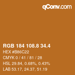 カラーコード: RGB 184 108.8 34.4 | qconv.com