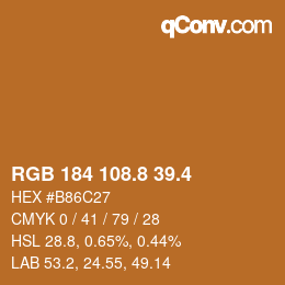 カラーコード: RGB 184 108.8 39.4 | qconv.com