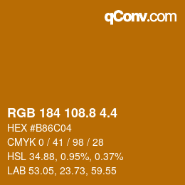カラーコード: RGB 184 108.8 4.4 | qconv.com