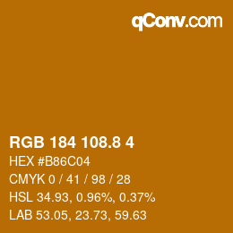 カラーコード: RGB 184 108.8 4 | qconv.com