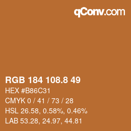 カラーコード: RGB 184 108.8 49 | qconv.com