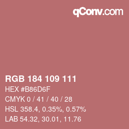 Color code: RGB 184 109 111 | qconv.com