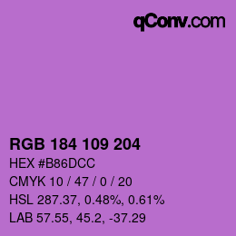 Color code: RGB 184 109 204 | qconv.com