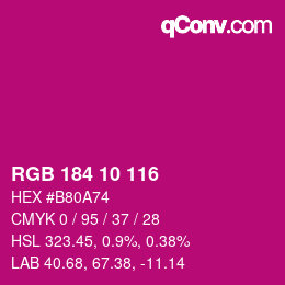 カラーコード: RGB 184 10 116 | qconv.com