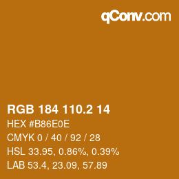 カラーコード: RGB 184 110.2 14 | qconv.com