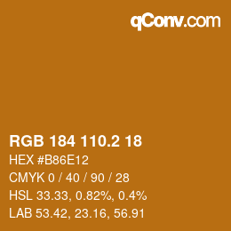 カラーコード: RGB 184 110.2 18 | qconv.com