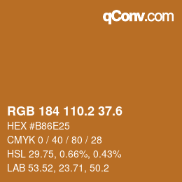 カラーコード: RGB 184 110.2 37.6 | qconv.com
