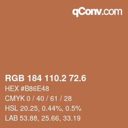 カラーコード: RGB 184 110.2 72.6 | qconv.com