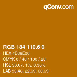 カラーコード: RGB 184 110.6 0 | qconv.com