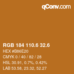 カラーコード: RGB 184 110.6 32.6 | qconv.com