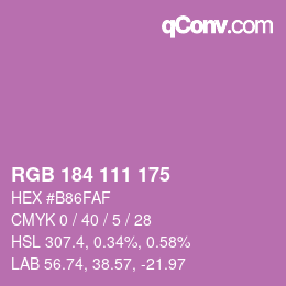 Farbcode: RGB 184 111 175 | qconv.com