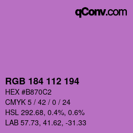 颜色代码: RGB 184 112 194 | qconv.com