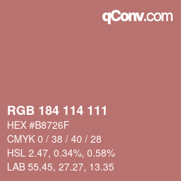 Farbcode: RGB 184 114 111 | qconv.com