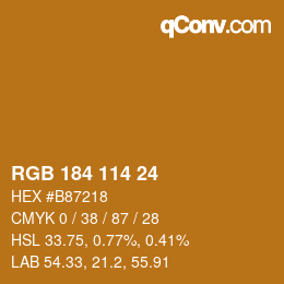 Código de color: RGB 184 114 24 | qconv.com