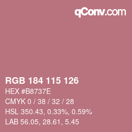 Color code: RGB 184 115 126 | qconv.com