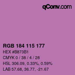 カラーコード: RGB 184 115 177 | qconv.com